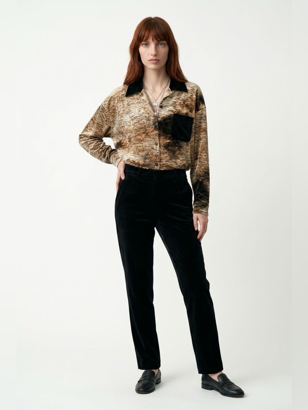 Vintage Miyo Shirt Velvet Feel Button Down Large Long Sleeves Textured Button Up - Picture 7 of 7
